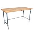 Bk Resources Hard Maple Table Open Base, Galvanized Legs Oil Finish 96"Lx36"W MFTGOB-9636